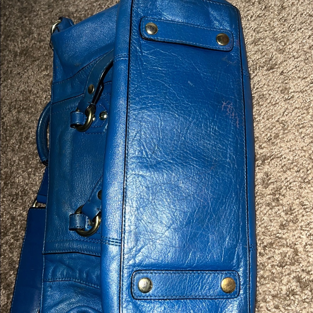 Coach Ashley Leather Satchel Vibrant Blue Shoulder Bag/ Slightly used - Picture 7 of 7